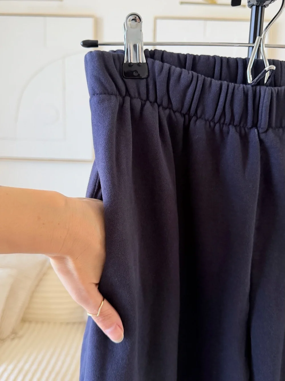 Brandy Melville Navy Blue Fleece Jogger Sweatpants — Size M